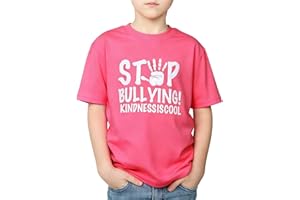 pddstance Pink Shirt Day 2025 for Kids, Unisex Round Neck Cotton Anti Bullying Be Kind T-Shirt for Every Child Boys Girls