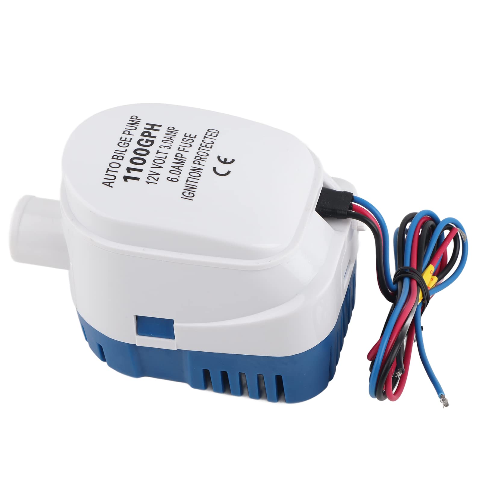 TKSE Automatic Bilge Pump, 1100GPH Boat 12V Marine Automatic Submersible Bilge Water Pump Fully Auto Float Switch Internal