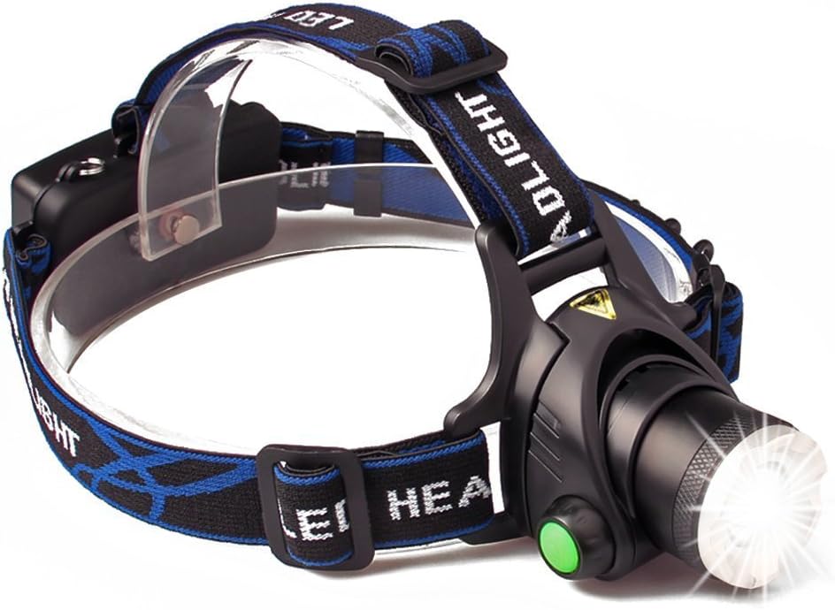 BoJo Waterproof CREE XML T6 1000LM Led Headlamp 3 Modes Adjust Focus Rechargeable Head Torch Flashlight for Fishing Camping Hunting
