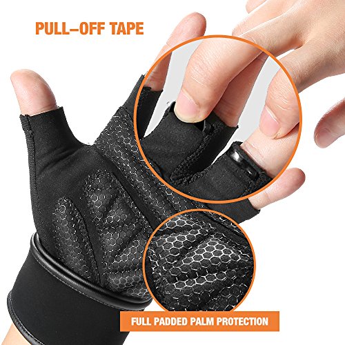image for isnowood Weight Lifting Gloves - Padded Anti-Slip Silica Gel Grip, Gym