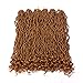 Eerya 6 Packs Goddess Locs Crochet Hair 18 Inch Curly Faux Locs Crochet Braiding Hair Extensions for Women Synthetic Pre-looped Wavy Goddess Faux Locs Crochet Hair(18Inch, 27#)