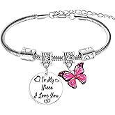 Nfyxcaz To My Niece Butterfly Bracelet I Love You Bracelet Gifts for Niece Christmas Birthday Gift for Nieces from Aunt Uncle