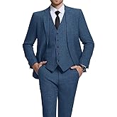 Fesenbo Men Suits Lightweight 3 Piece Slim Fit 2 Button Blazer Vest Pants Suit Sets Casual Men Wedding Suits Prom Tuxedo