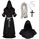 Medieval Monk Robe Priest Robe Halloween Cosplay Costume Cloak
