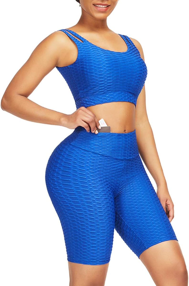 JOYMODE Womens 2 Pieces Workout Outfits High Waist Butt Lift Yoga