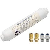 HYDRO MASTER IN-LINE POST CARBON FILTER With 1/4-Inch NPT Connection, 10 Inch x 2 Inch.