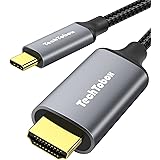 USB C to HDMI Cable TECHTOBOX (4K@60Hz/6.6FT) USB Type C to HDMI Cable for Home Office Thunderbolt 3 Compatible with MacBook