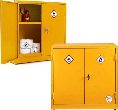 Horison Industries COSHH Cabinet Yellow 915x900x459mm Fireproof Hazardous