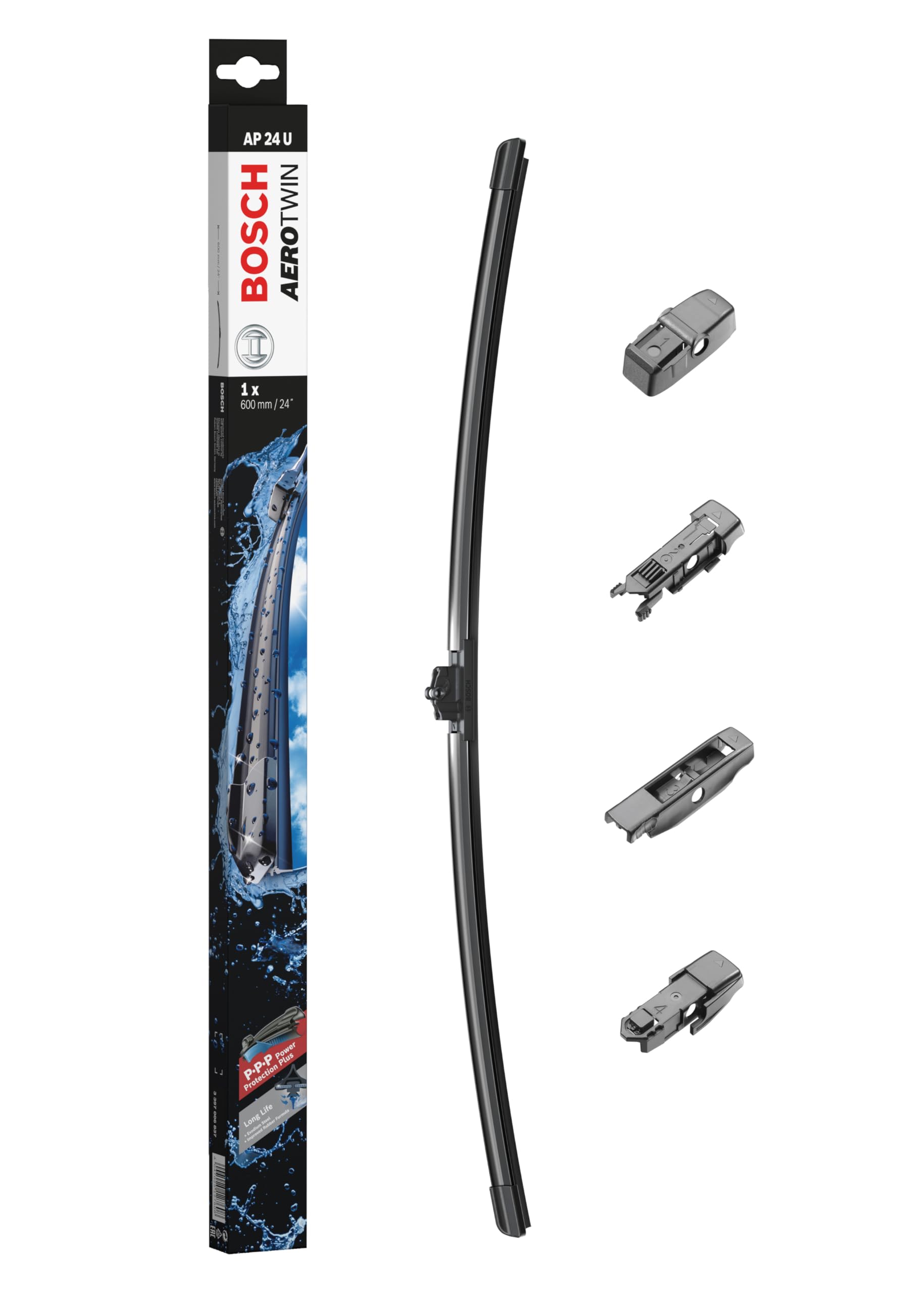 Bosch Aerotwin AP 24 U - Front Windscreen Wiper - Replacement Blade - Comes with Modular Adapters - 1 Blade, 600mm
