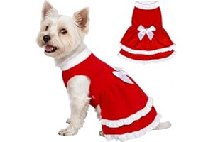PHNYDREG Dog Christmas Dress Fleece Dog Cake Princess Dress Winter Pet Outfit Xmas Party Cosplay for Small Medium Large Dogs Girl