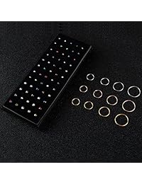 YOVORO - 72 piercings de acero inoxidable 316L para nariz, cartílago, oreja, 0.059 in, 0.079 in, 0.098 in