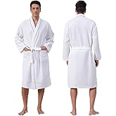 Inner Wish Terry Towel Robe for Men - Ultra-Soft and Absorbent Quick-Dry Kimono Bathrobe
