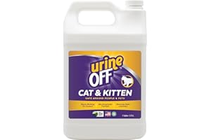 URINEOFF Urine Off Kitten & Cat Pet Stain Remover | Fresh Scent Carpet Cleaner | Bio Enzymatic Stain & Urine Odor Eliminator | Pet Safe Cleaner | 1 gal.