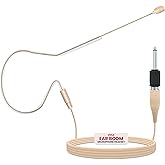 PYLE-PRO Over Ear Boom Microphone Headset - Professional Hands Free Omnidirectional Wired Audio Condenser Microphone Headset w/ 3.5mm / 1/4" Adapter, 1.2m Cable, and Windscreen - PMEM1 (Beige)