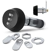 Combi-Cam Combinated Lock 7850R - Large Black Cam Lock | Keyless 3-Dial Pick-Proof Security Lock | Metal Locks for lockers, Doors, Drawers, Cabinets, &amp; More | Versatile, Durable, &amp; Rust Resistant