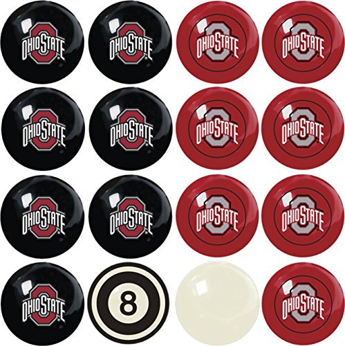 Imperial Officially Licensed NCAA Merchandise: Home vs. Away Billiard/Pool Balls, Complete 16 Ball Set, Ohio State Buckeyes