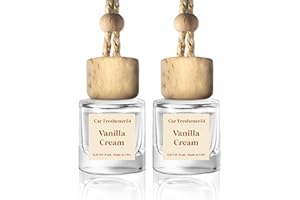 HoogaLife Car Air Freshener Diffuser 2 Pack Hanging Air Freshener Diffuser - Vanilla Cream Fragrance Oil Air D iffuser for Car, 45+ days Long Lasting Fragrance Made in USA C ar Air Fresheners (V54)