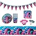 Trolls Birthday Party Supplies 82 Items- Party Bundle Decorations For 10 Guests-