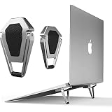MIYKUISH Portable Invisible Laptop Stand - 2PCS Zinc Alloy Mini Stand, Heat Dissipation Pad, Lifter for 12-20 inch Laptops