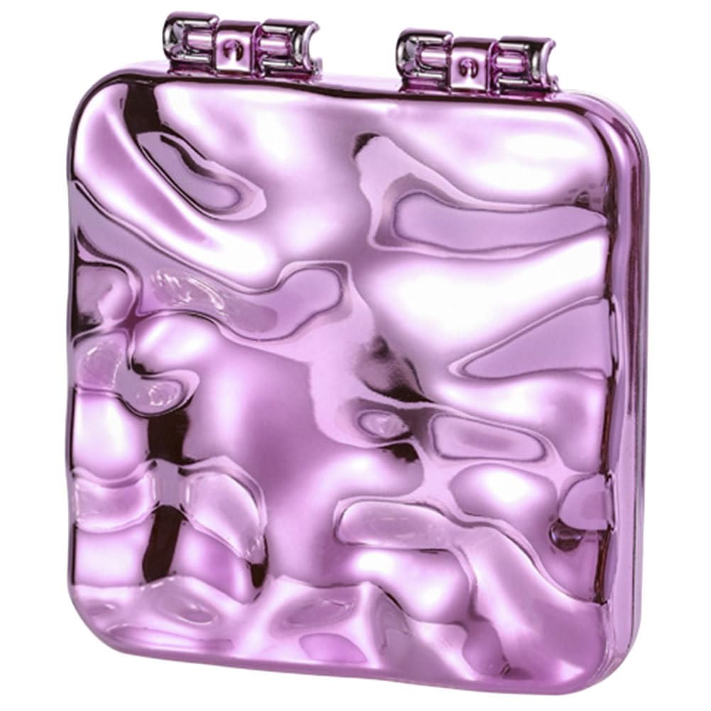 FRCOLOR Cute Purple Compact Mirror Travel Pocket Mirror Portable Folding Makeup Tool for Women Girls