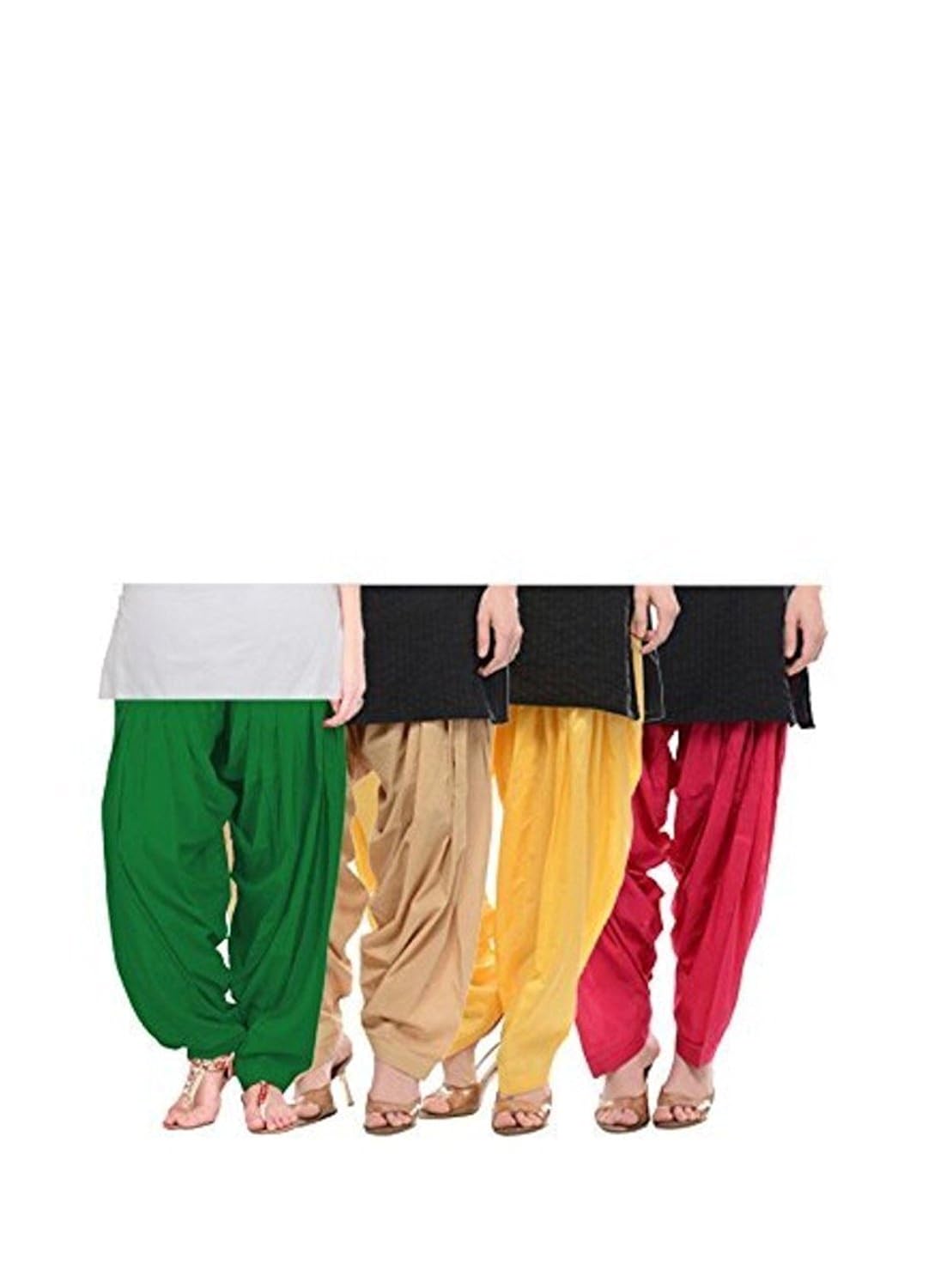 bully women's cotton patiala salwar bottoms (combo of 4) (free size)