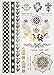 Super Metallic Gold Silver Black Jewelry Temporary Bling Tattoo 6 Sheets Pack (L2 Style)