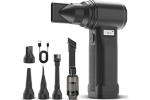 OVVGO Electric Compressed Air Duster, 300000RPM Cordless Air Blower for Dust Removal, Duster/Vacuum 2-in-1 with 10 Speeds, 20