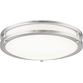 Minka Lavery 714-84-L Lavery LED Flush Mount, 1-Light, 20 Total Watts, 13.75-in H x 3.63-in W, Brushed Nickel