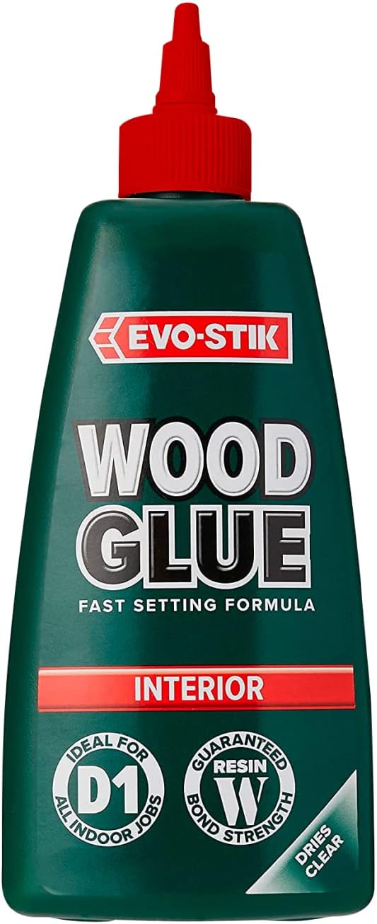 EVO-STIK Wood Glue 500ml Interior Extra Strong Fast Setting Clear Dry