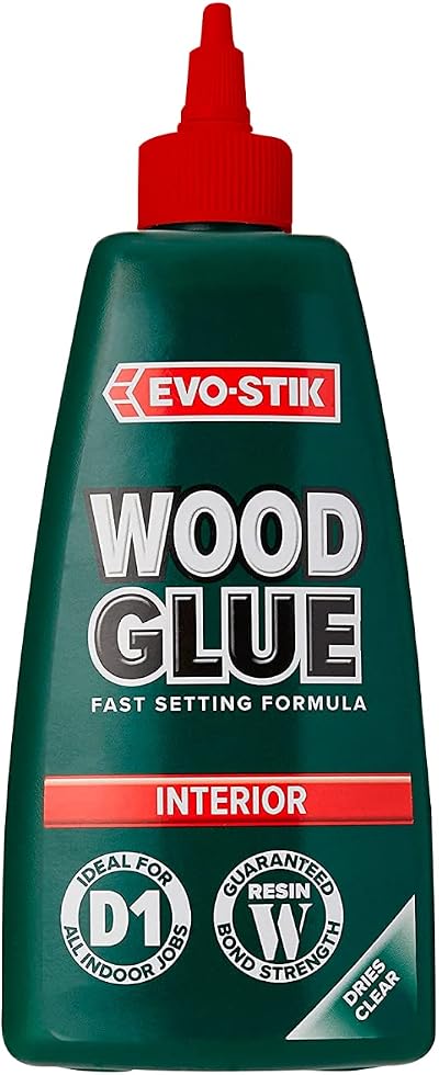 EVO-STIK Wood Glue 500ml Interior Extra Strong Fast Setting Clear Dry
