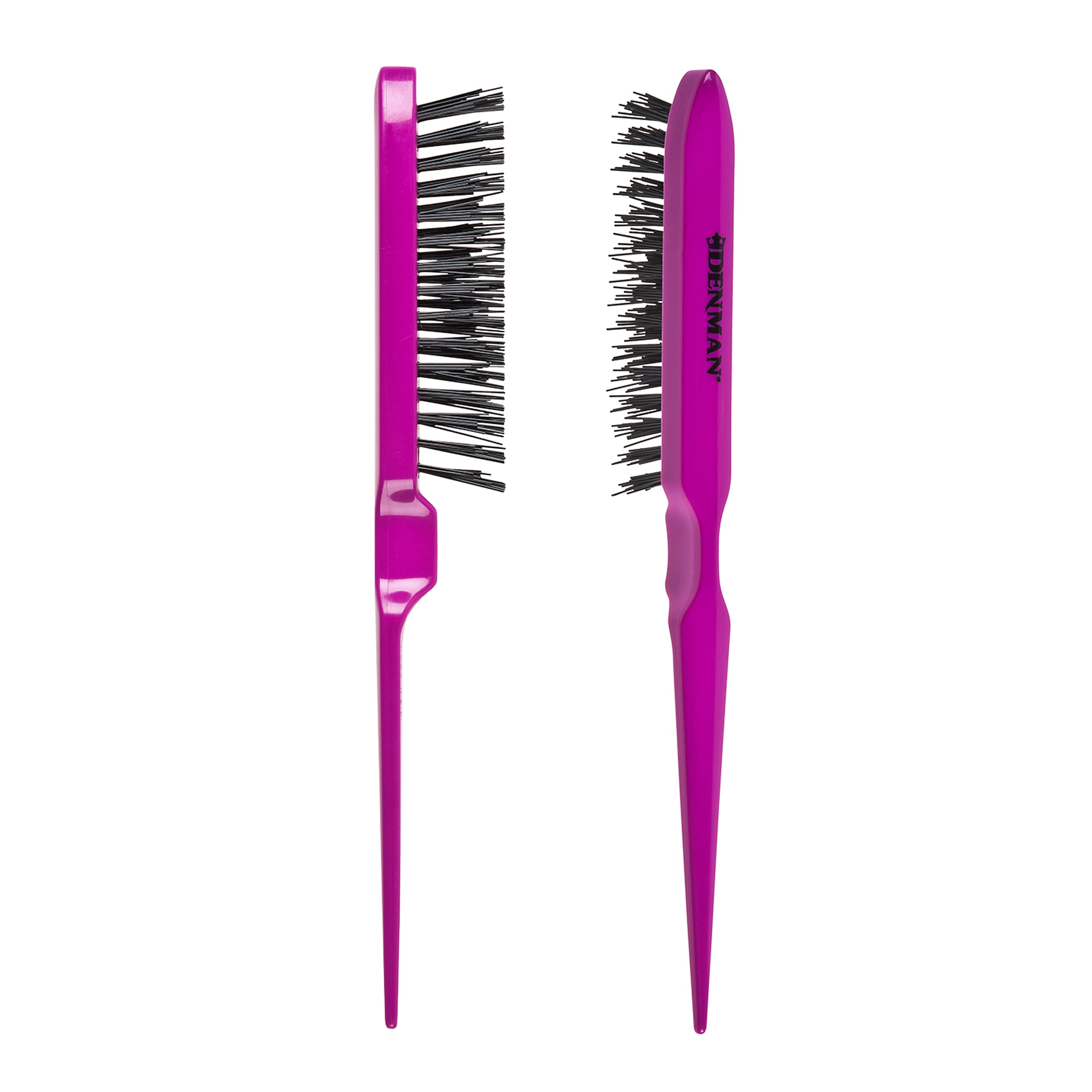 Denman (Purple) Backcomber for Teasing, Smoothing & Up Do - Three Rows of Stiff Bristle - Use on Wigs and Hair Extensions, D91 — image 1