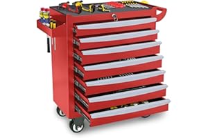 Cyphyja 7-Drawer Tool Chest, Roling Tool Box with Wheels & Drawers & Lock, Toolbox Organizer Storage for Garage/Workshop/Home, Suitable for Moving/Gift/Daily Use