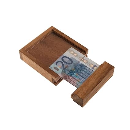 Geldtresor, eine tolle Verpackung für Geldgeschenke, Trickspiel aus Holz, Holzspiel, Denkspiel, Knobelspiel, Geduldspiel aus 