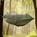 Glumes Double Camping Hammock with Mosquito Net – 2 Person Parachute Hammock Lightweight Portable Hammock with Tree Straps for Backpacking Travel Beach Hiking Garden Yard Kids Outdoor Bug Net Tent