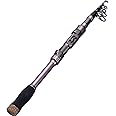 Sougayilang Telescopic Fishing Rod - 24 Ton Carbon Fiber,CNC Machined Reel Seat, Comfortable EVA Handle, Travel Fishing Rod for Bass Trout Fishing
