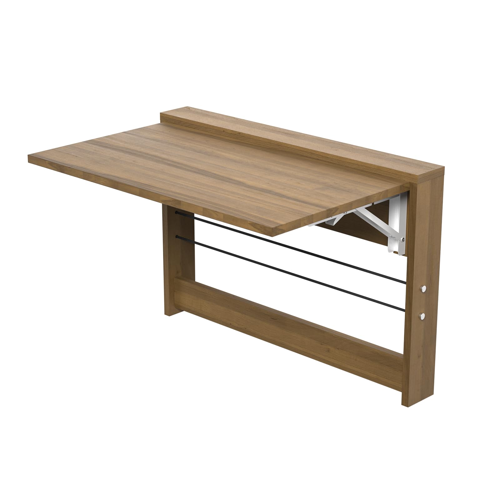 Photo 1 of OLMPYE Wall Mounted Folding Table,Wooden Mounted Desk with Iron Bracket,Small Space Solutions,Floating Workbench Desk for Laundry Room, Room, Study