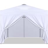 Canopy Tent Gazebo SideWalls for 12x12 Pop up Canopy,Double Doors Designed | 12x12(6.5X12FT) Canopy Tent Sidewalls,Four sides Full Enclose SunWall,Double Doors,Waterproof,99% UV Protection,White