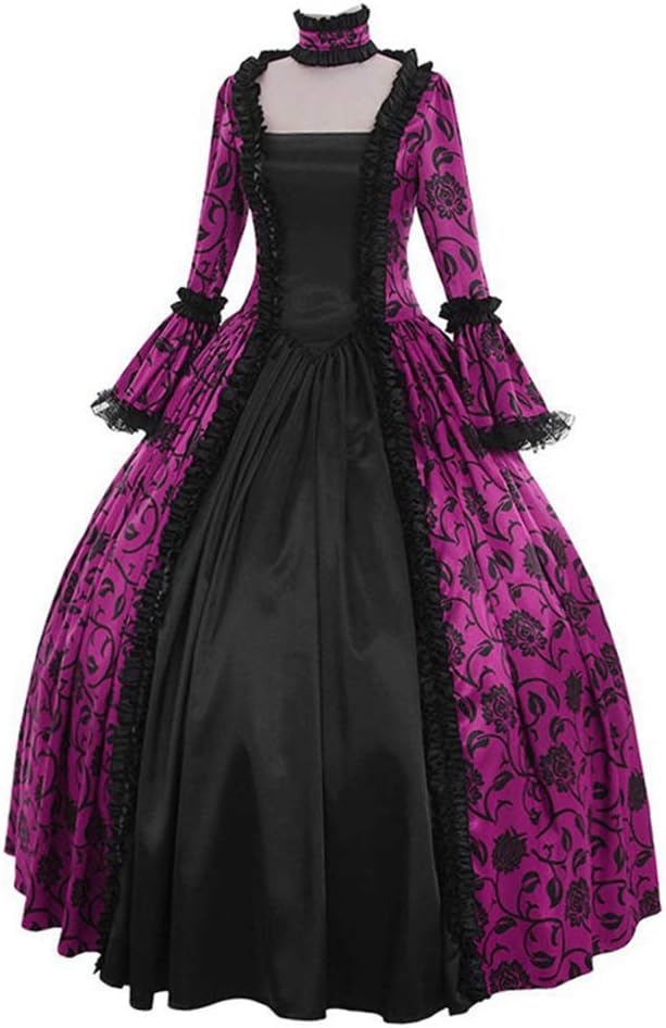Women Halloween Medieval Victorian Cosplay Costume,Renaissance Gothic Princess Party Dresses