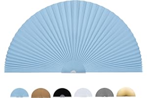 Jlong Arch Half Circle Window Shade Pleated Blinds No Tools Light Filtering Pleated Fabric Shade Arched Window Curtains for Home Living Room Bathroom Bedroom Kitchen Office, Easy to Cut and Install
