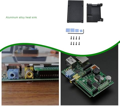 AnamSafdarButt59 para Raspberry Pi 4B Modelo B CNC Aleación de Aluminio Carcasa Metal Armor Shell con disipadores de Calor para Raspberry Pi 4B-NO Ventiladores