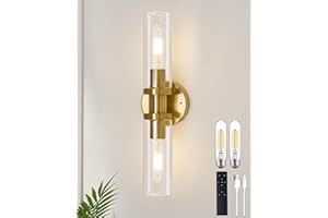 Rechargeable Battery Wall Sconce - 10000mAh Wireless, Dimmable, Timer, Remote, Touch Control, 3000K, USB-C Charging for Livin