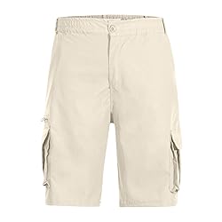 Cargo Shorts for Men Stretch Waist Knee Length Mens