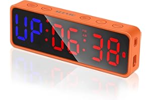 SLEVIO Portable Gym Timer, Fitness Timer Clock with Built-in Powerful Magnet, Large LED Digital Anti Vertigo Display, Home Gym Accessories Upgraded Workout Timer for Gym Home Garage Schools (Green)