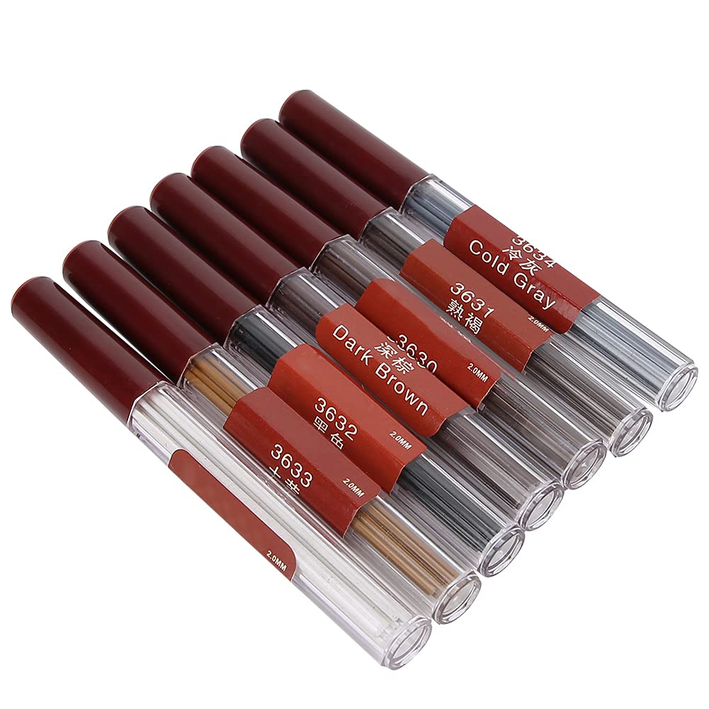 Fydun 2.0mm Pencil Lead Colored Pencil Lead Mechanical Pencil for Anime Engineering Designing Draft Drawing Carpenter Crafting Art Sketching