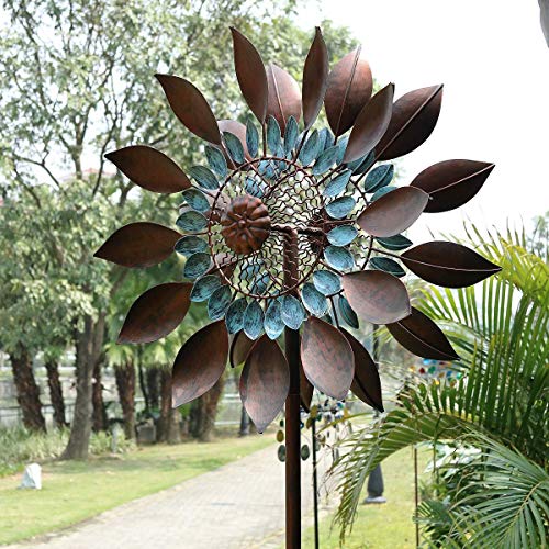 Win Wind Spinner-Outdoor Metal Kinetic Garden Wind Spinners - Decorative Lawn Ornament Wind Mills - Unique Outdoor Lawn and Garden Décor