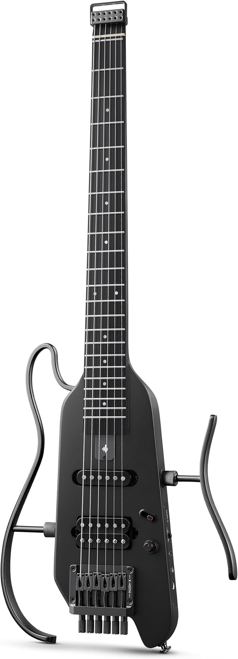 Donner HUSH-X Electric Guitar Kit Featherlight Travel Mahogany Solid Body Black
