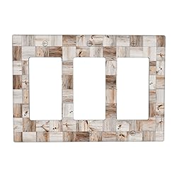 3d Vintage Wood Squares Pattern Triple Rocker