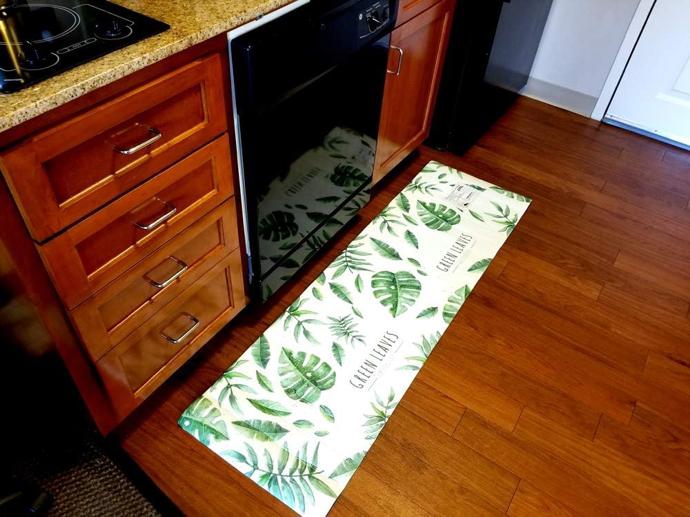 HKN Retails Kitchen Rug, Comfort Heavy Duty Standing Mats, Ergonomic Non-Toxic Waterproof PVC Non Slip Washable Anti Fatigue Kitchen Floor Mat for Indoor Outdoor (17.72" X 29.53")