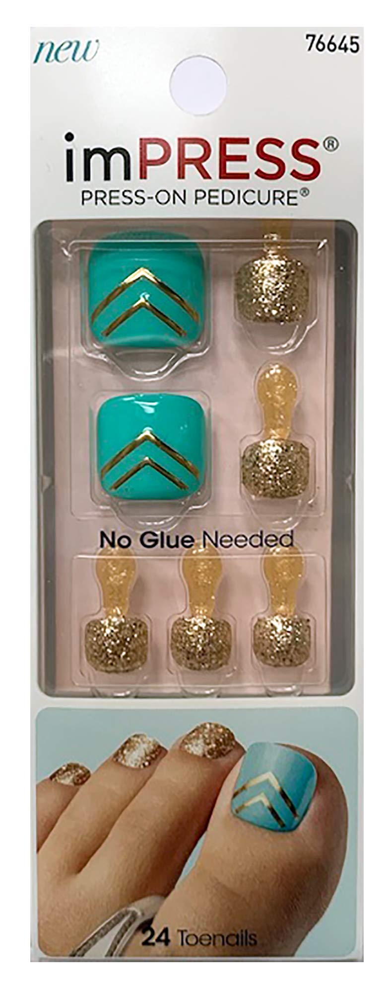 KISS imPRESS Pedicure"SANDY SHORES" PressOn Toenails Beauty