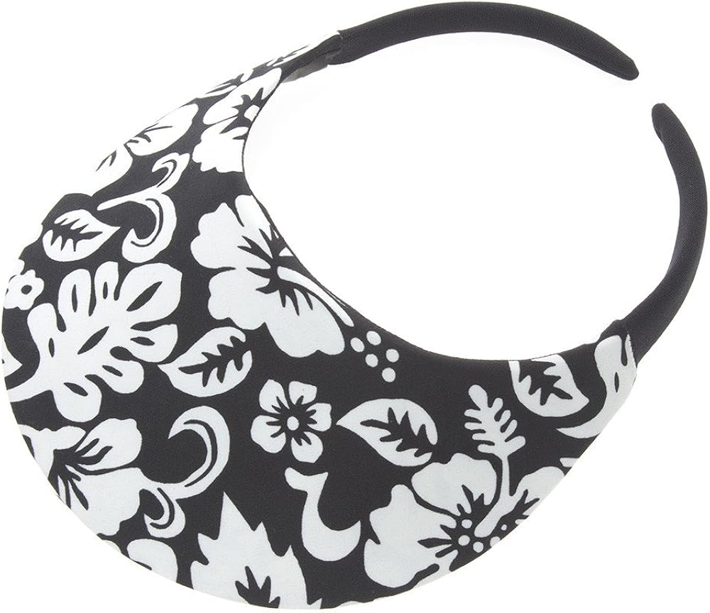 No Headache The Midsize Womens Sun Visor Hat (Black Pareo Floral) at